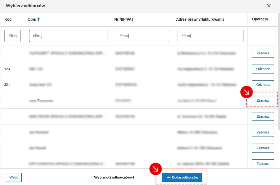 Schermata inserimento cliente in fattura